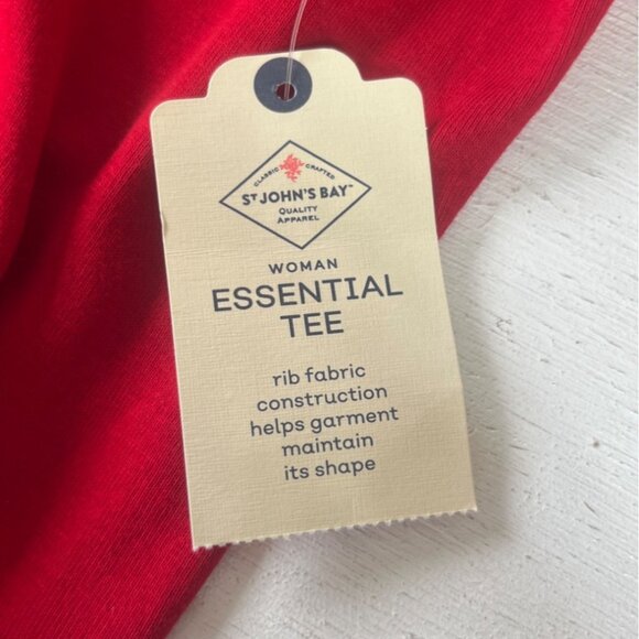 St. Johns Bay Essential Tee Tshirt Womens 3X Red Vneck Long Sleeve - Picture 7 of 7